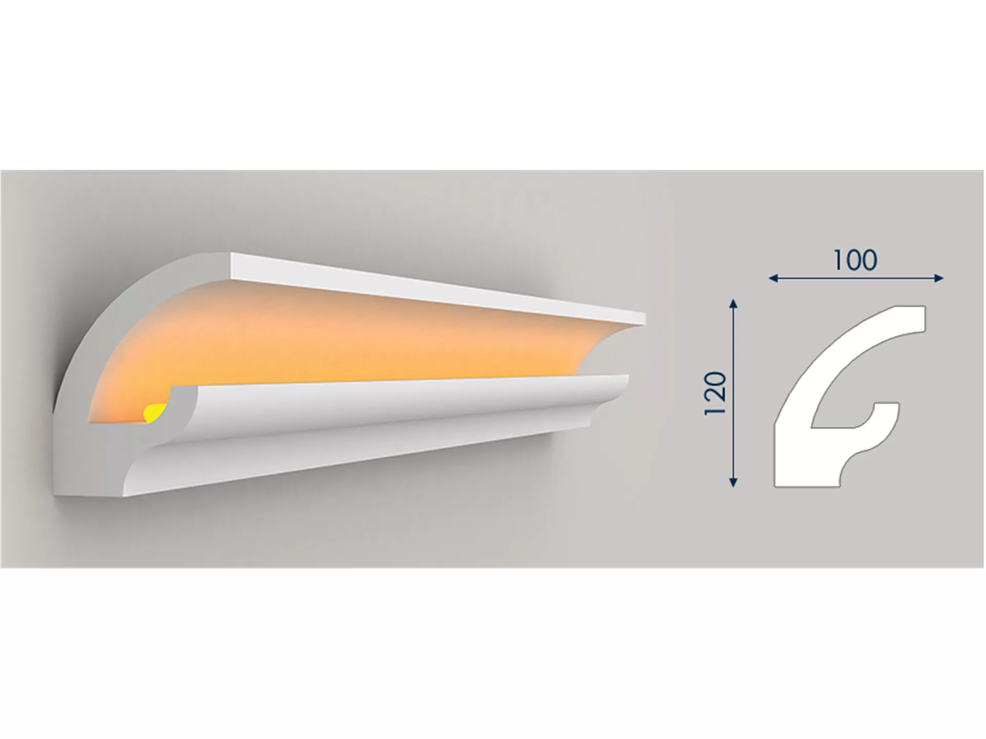 Coving Concealed LED Light Profile-PKG07