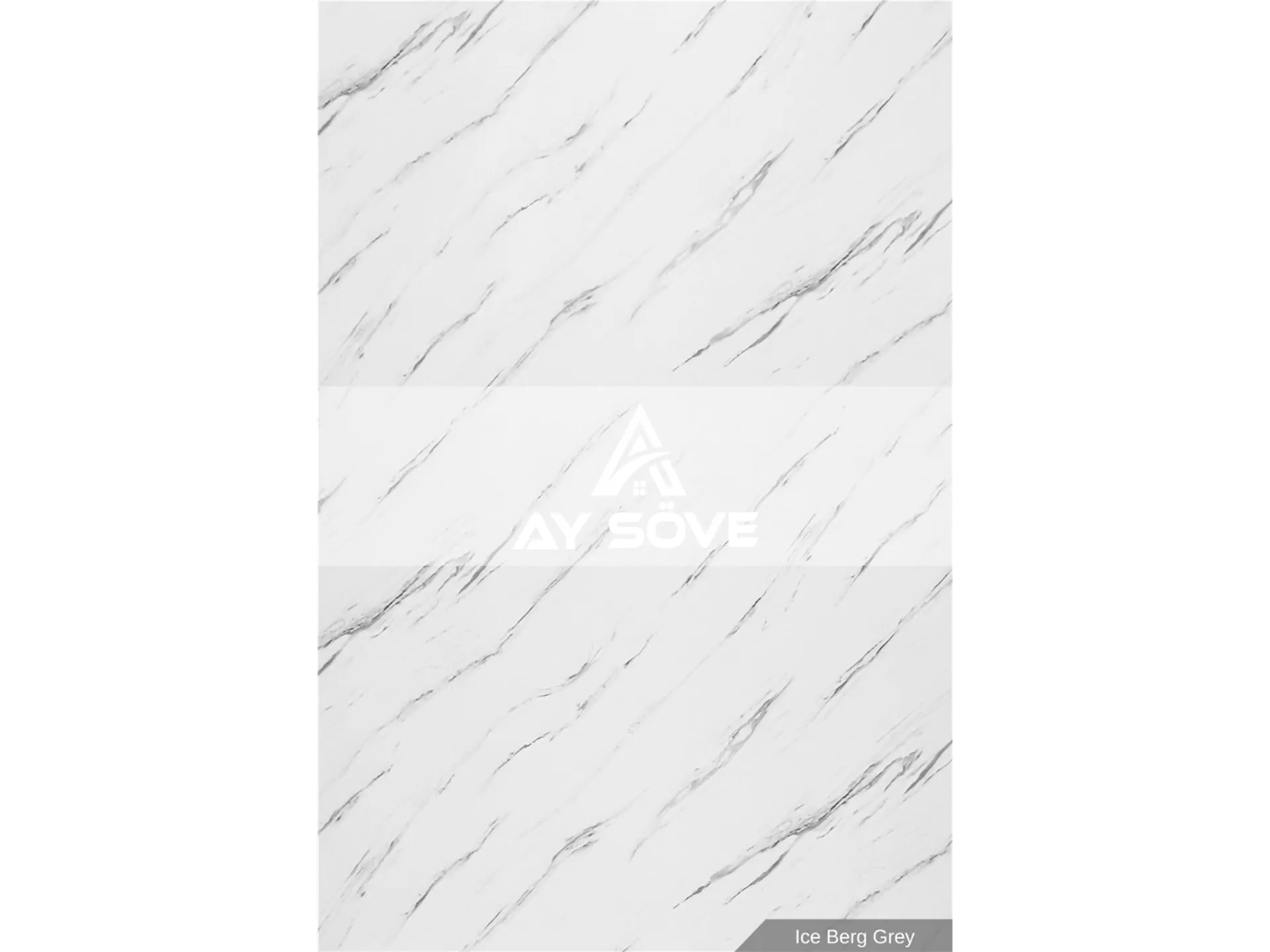 Ice Berg Gray Marble Patterned PVC Wall Panel 122 cm*244 cm