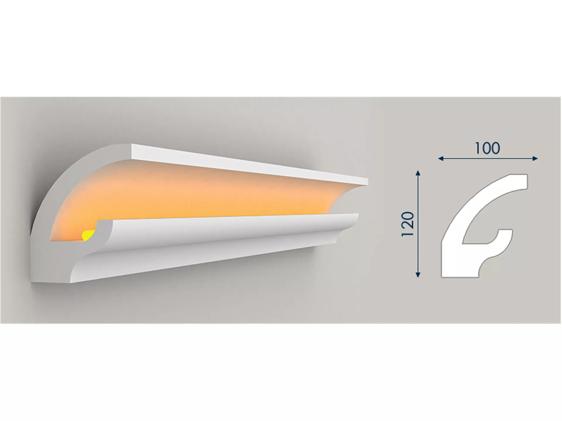 Coving Concealed LED Light Profile-PKG08