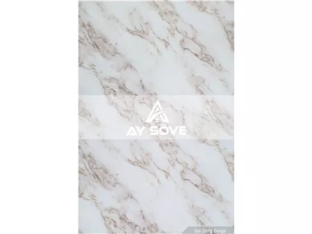 Ice Berg Beige Marble Patterned PVC Wall Panel 122 cm*244 cm